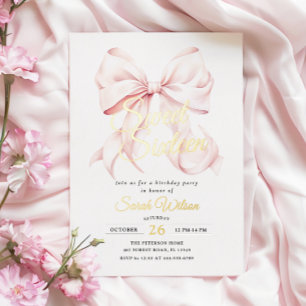 Invitation à l'huile de Sweet sixteen rose Bow