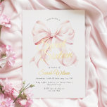 Invitation à l'huile de Sweet sixteen rose Bow<br><div class="desc">Pink Bow Sweet sixteen Anniversaire Invitation pour un arc moderne esthétique 16e anniversaire célébration</div>