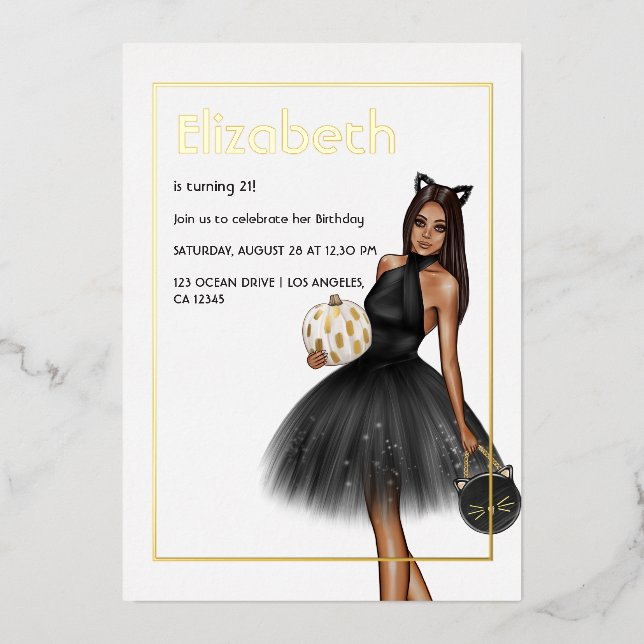 Invitation à l'huile d'olive noire et d'or (Recto)