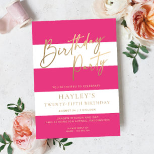 Invitation à l'huile rose chaude