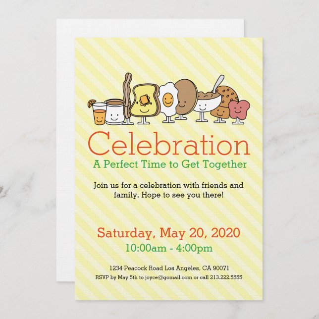 Invitation à l'icône de la fête du petit-déjeuner (Devant / Derrière)