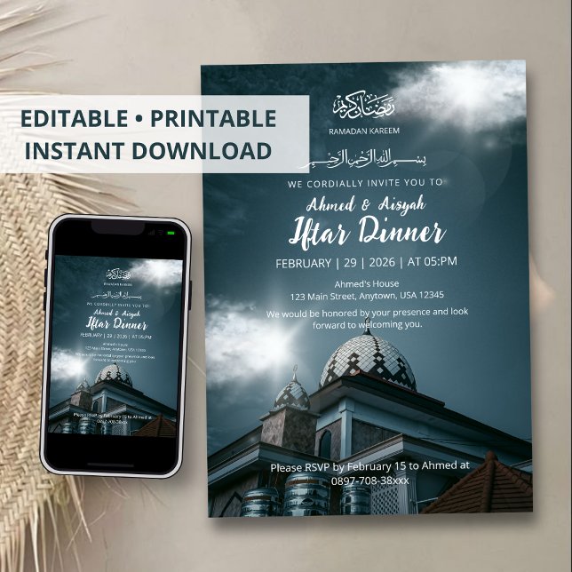 Invitation à l'Iftar de Ramadan avec le dôme de la (Créateur téléchargé)