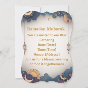 Invitation à l'Iftar de Ramadan Or Islamique Élé