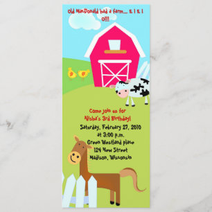 Invitation À l'invitation d'anniversaire de la ferme bleue