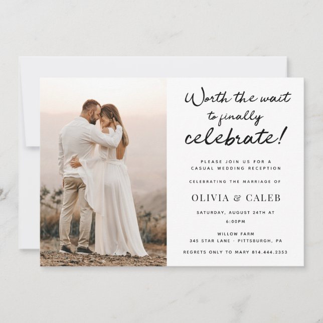 Invitation À l'invitation de la réception de mariage d'attent (Devant)