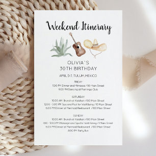 Invitation à l'itinéraire d'anniversaire de week-e