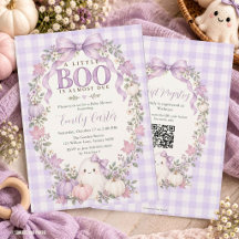 A Little Boo Baby Shower Violet Coquette QR