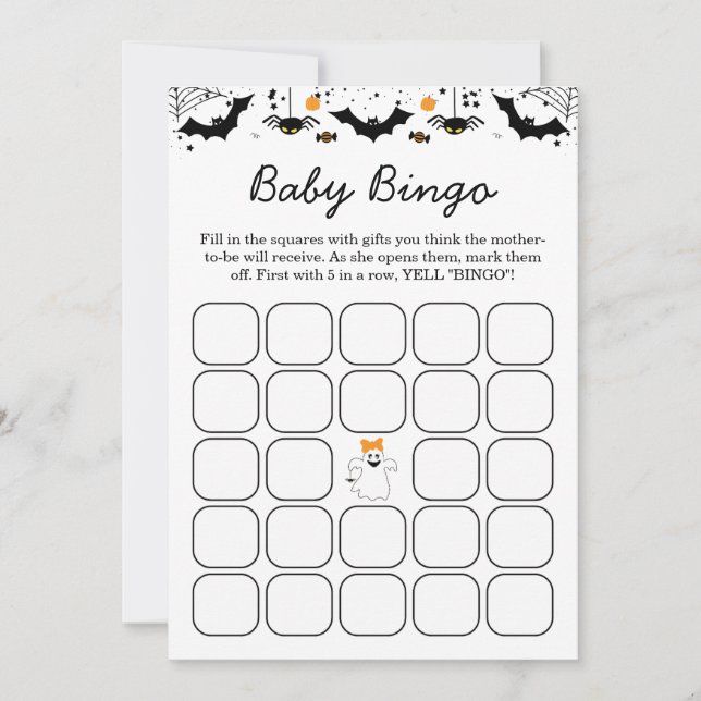 Invitation A Little Boo Is Almost Due Halloween Baby Shower  (Devant)