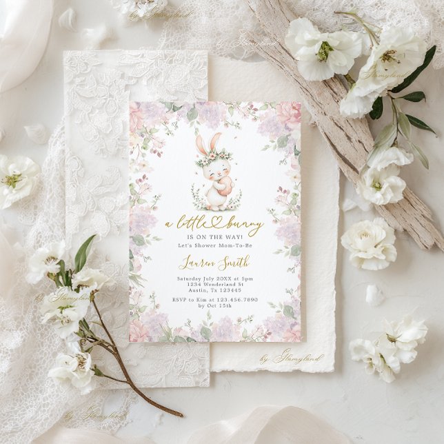 Invitation A little Bunny Is On The Way Baby Shower (Créateur téléchargé)