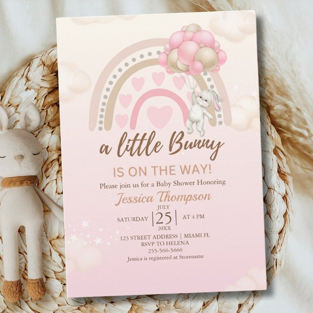 Invitation A Little Bunny is on the Way Baby Shower Girl (Créateur téléchargé)