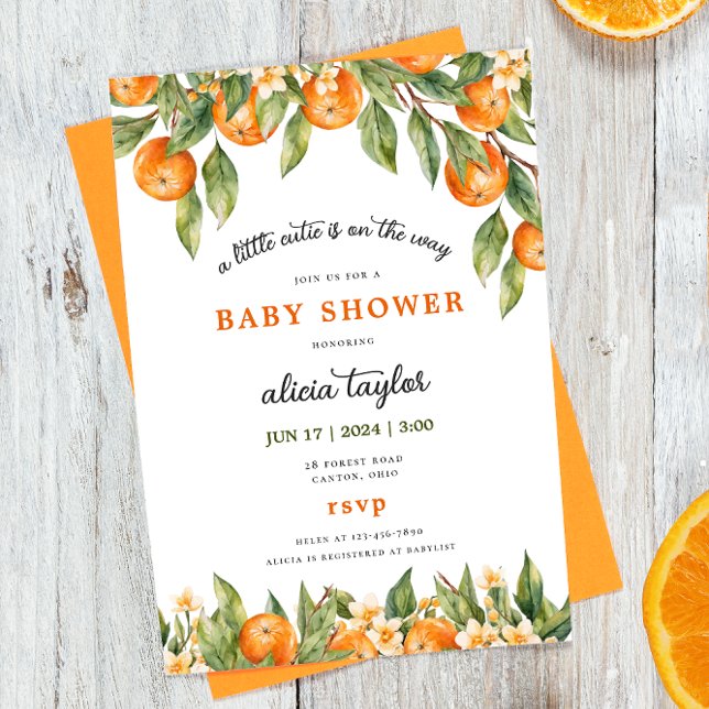 Invitation A Little Cutie se trouve sur le Baby shower Way Or (Créateur téléchargé)