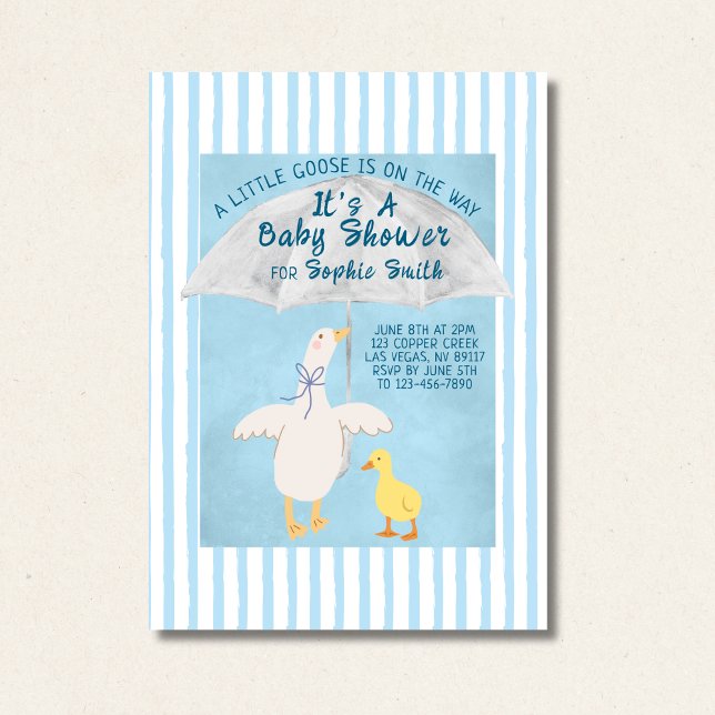 Invitation A Little Goose Is On The Way Storybook Baby Shower (Créateur téléchargé)