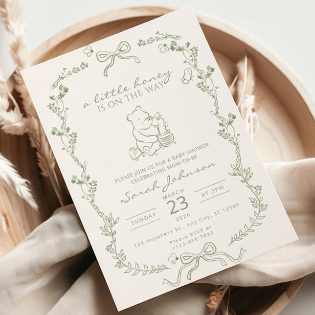Invitation A Little Honey Is On The Way Baby Shower Invite (Créateur téléchargé)