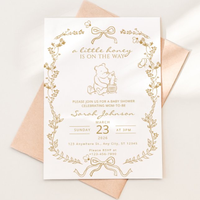 Invitation A Little Honey Is On The Way Baby Shower Invite (Créateur téléchargé)