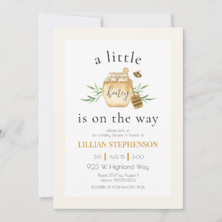 Invitation A Little Honey Is On The Way Bee Baby Shower 