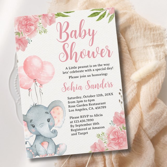 Invitation A Little Peanut is on the Way, Baby Shower Girl (Créateur téléchargé)