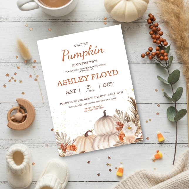 Invitation A Little Pumpkin — Boho Halloween Baby Shower (Créateur téléchargé)