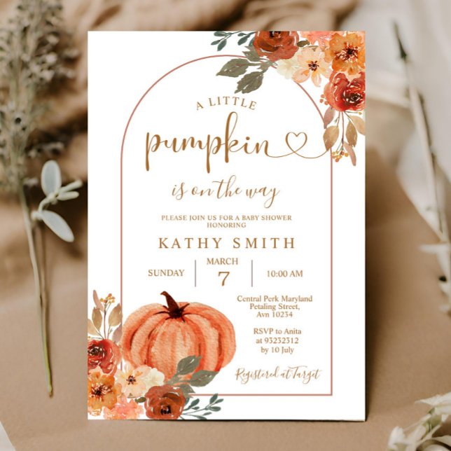 Invitation A little Pumpkin is on the way Baby Shower (Créateur téléchargé)
