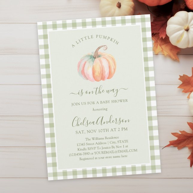 Invitation A Little Pumpkin is On The Way Fall Baby Shower (Créateur téléchargé)
