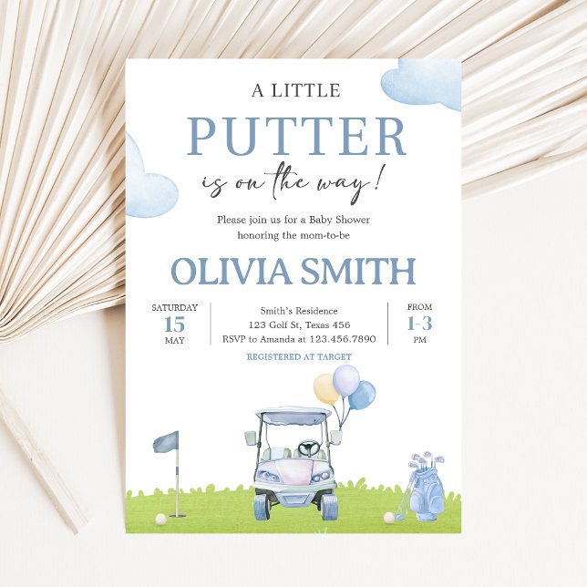 Invitation A Little Putter Golf Baby Shower (Golf A Little Putter Baby Shower Invitation)