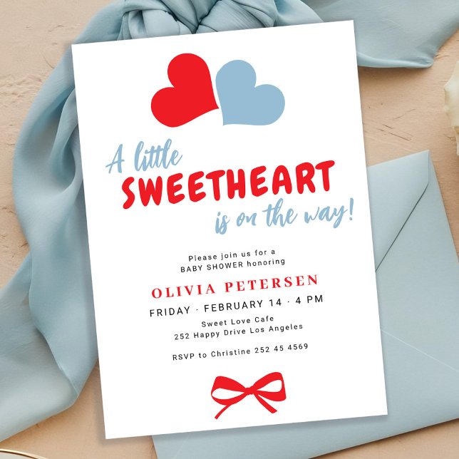 Invitation A little sweetheart Valentines boy baby shower (Créateur téléchargé)