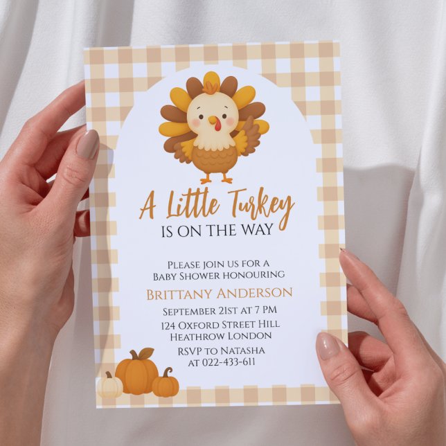 Invitation A Little Turkey Baby Shower Thanksgiving (Créateur téléchargé)