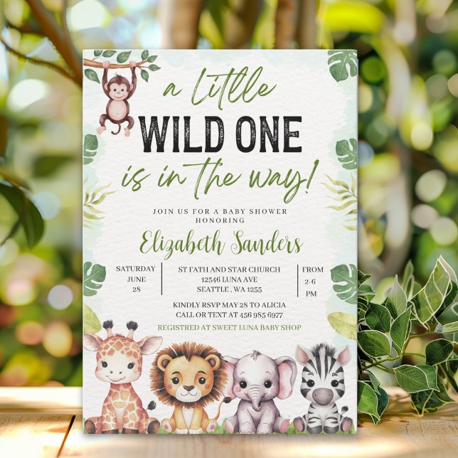 Invitation A Little Wild One is On the Way - Baby shower boy (Créateur téléchargé)