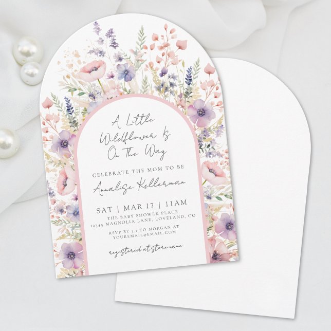 Invitation A Little Wildflower Floral Baby Shower (A Little Wildflower Floral Baby Shower Invitation)