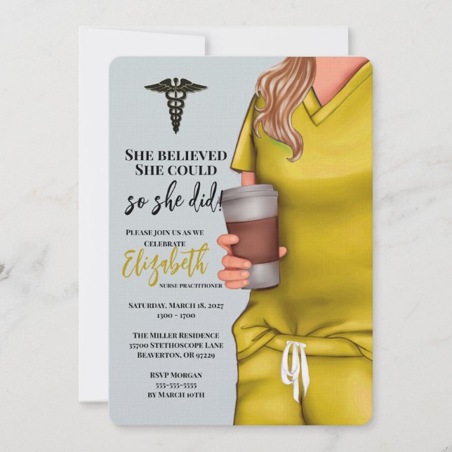 Invitation à l'obtention du diplôme de l'école de  (Devant)