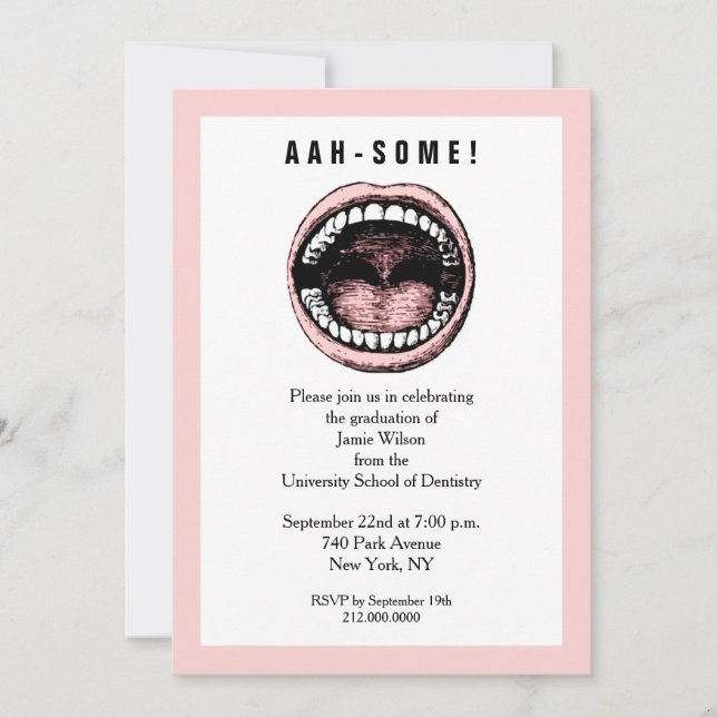 Invitation à l'obtention du diplôme de l'école den (Devant)