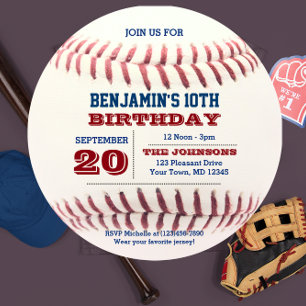 Invitation à l'occasion de l'anniversaire du baseb
