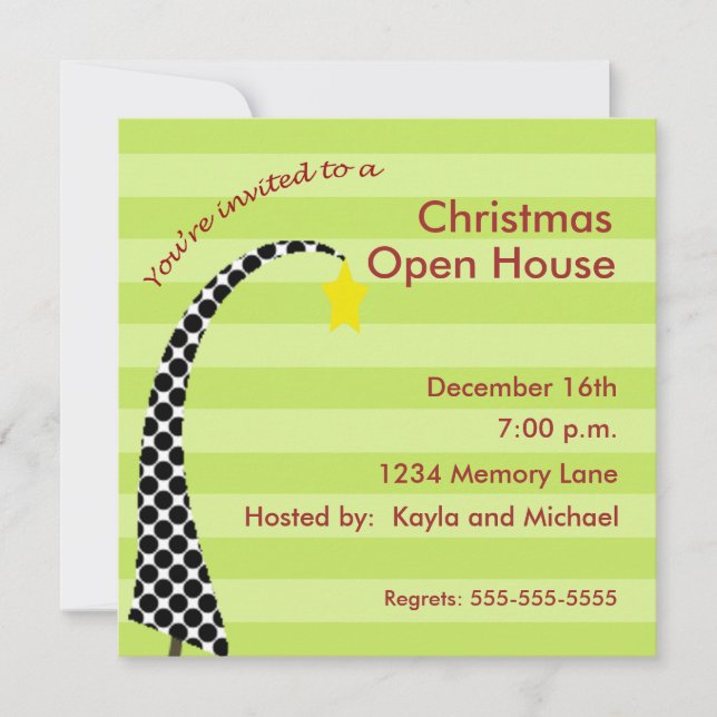 Invitation à l'Open House de Noël personnalisée (Devant)