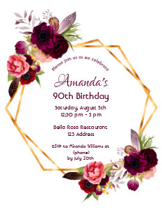 Invitations Faire Part Cartes Anniversaire De 90 Ans Zazzle Fr