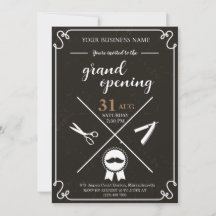 Invitation à l'ouverture du salon Barber Shop