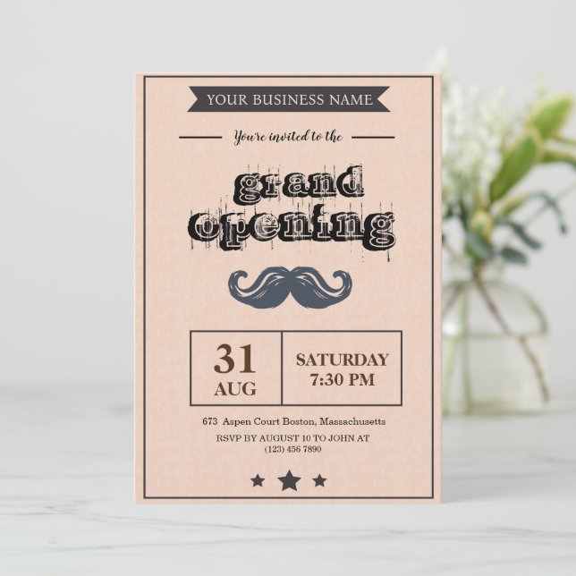 Invitation à l'ouverture du salon Barber Shop (Debout devant)