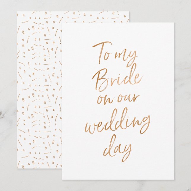 Invitation À ma fiancée le jour de notre mariage (Devant / Derrière)