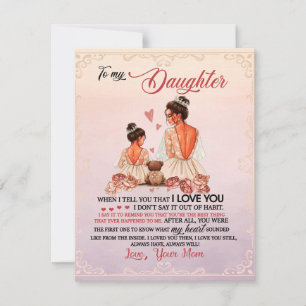 Invitation À Ma Fille Cadeau, Fille Et Maman, Lettre D'Amour