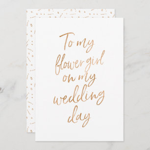 Invitation À ma fille de fleurs le jour de mon mariage