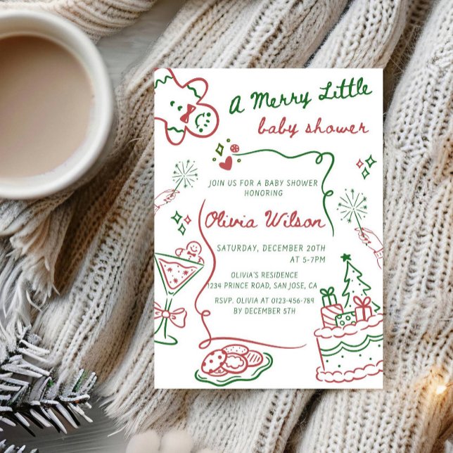 Invitation A Merry Little Baby Shower - Christmas Baby Shower (Créateur téléchargé)