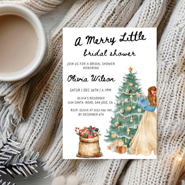 Invitation A Merry Little Bridal Shower-Christmas Bride Party (Créateur téléchargé)