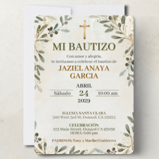 Invitation à Mon Baptême pour Garçon ou Fille