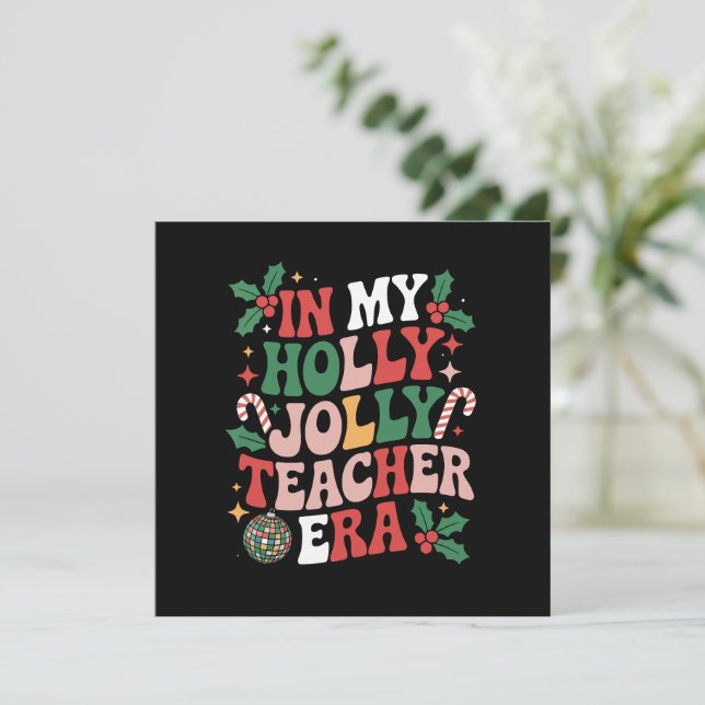 Invitation À mon ère de professeur de Noël joyeux et de vibes (Debout devant)