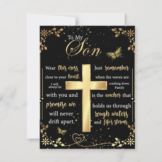 Invitation À Mon Fils Cadeau, Amant Papillon, Lettre Fils Flo (Devant)