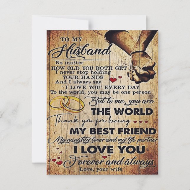 Invitation À mon mari Design | Lettre d'amour pour lui | (Devant)