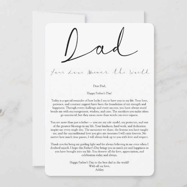 Invitation À mon père incroyable pour la fête des pères (Devant)