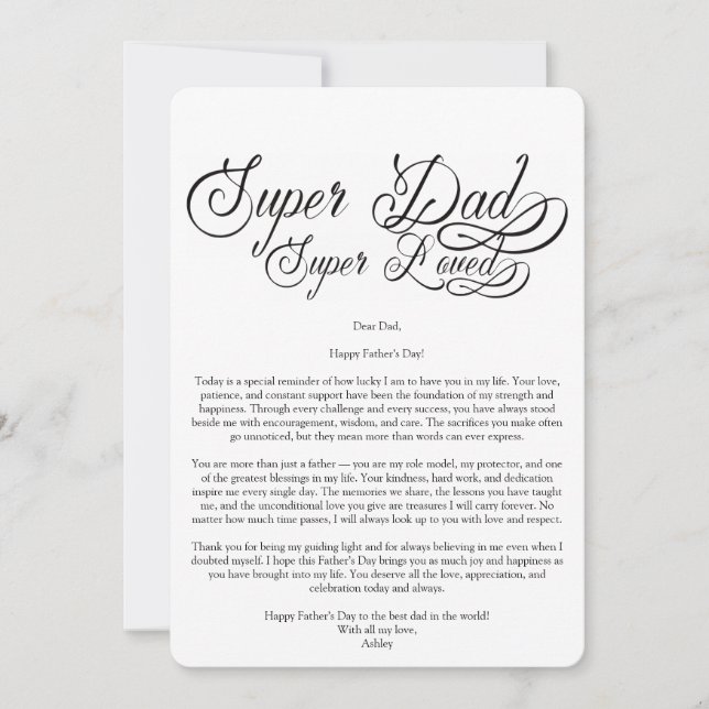 Invitation À mon père incroyable pour la fête des pères (Devant)
