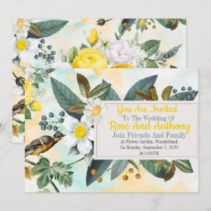 Invitation à motifs floraux doux