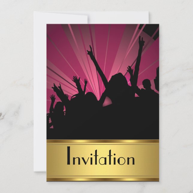Invitation à n'importe quelle soirée Or et fête (Devant)