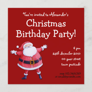 Invitation à Noël rouge du Père Noël