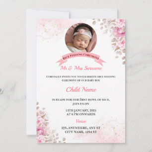 Invitation à nourrir le riz, carte Annaprashan